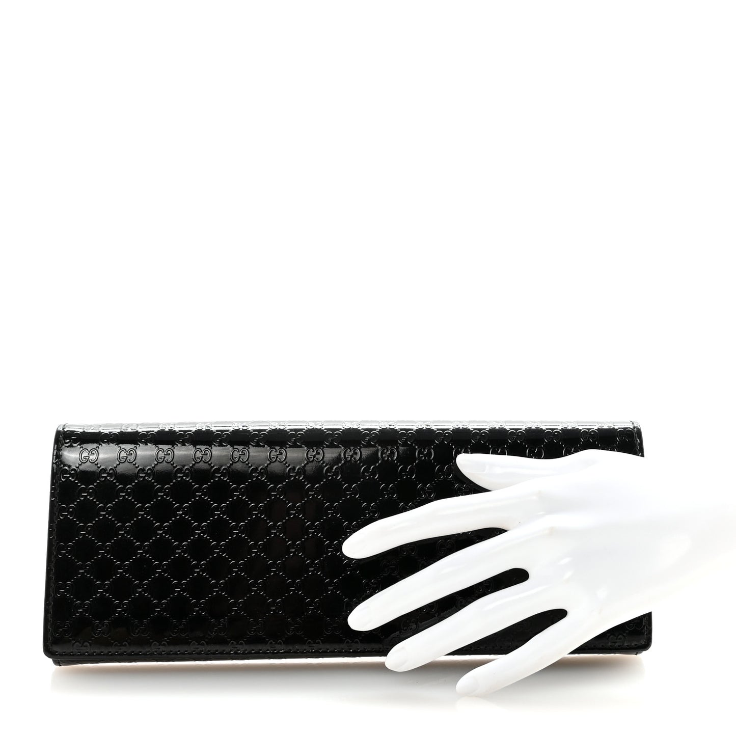 Patent Microguccissima Small Broadway Clutch Black