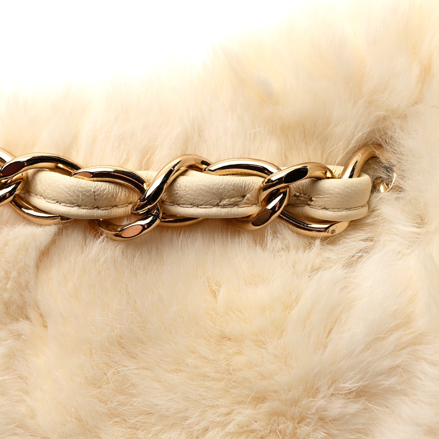 Chanel Rabbit Fur CC Tote Ivory 11 of 12