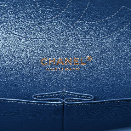 Chanel Iridescent Caviar Quilted Jumbo Double Flap Dark Blue 7 of 10