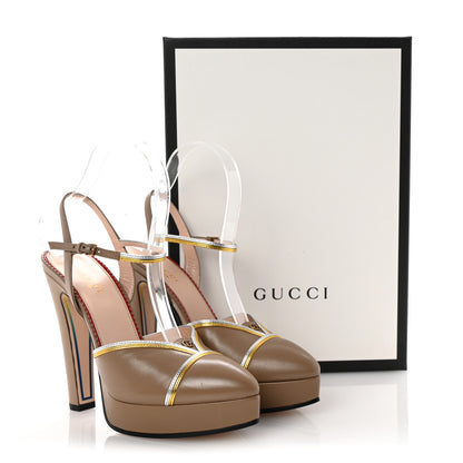 Gucci Malaga Kid Nappa Silk Sandals 37 Brown Teak 10 of 10