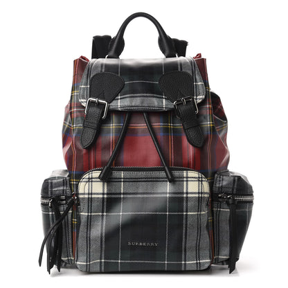 Burberry Laminated Tartan Patchwork Rucksack Backpack Military Red 1 of 9