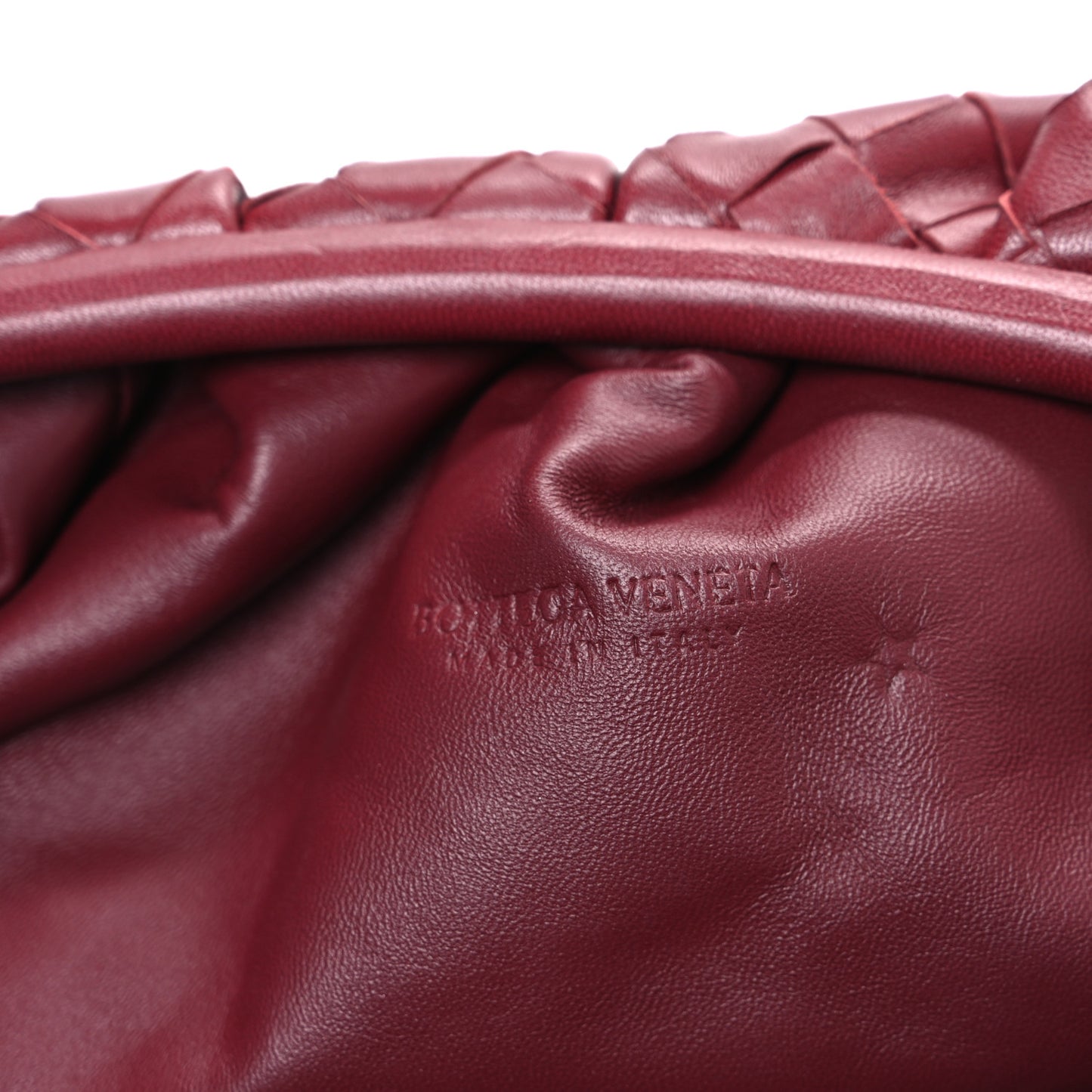 Nappa Maxi Intrecciato The Pouch Oversized Clutch Bordeaux