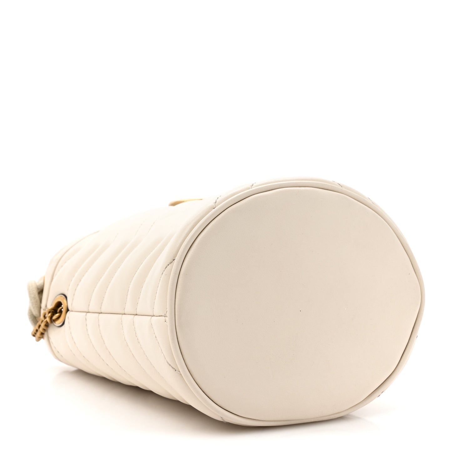 Calfskin Matelasse Mini GG Marmont 2.0 Bucket Bag White