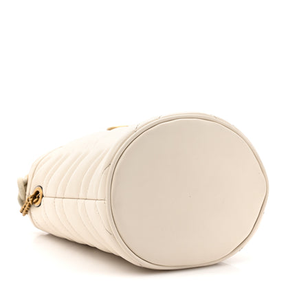 Gucci Calfskin Matelasse Mini GG Marmont 2.0 Bucket Bag White 4 of 12