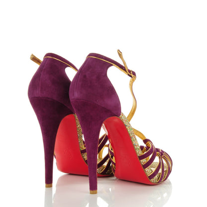 Christian Louboutin Suede Glitter 8 Mignons 120 Heels 39 Amethyst 4 of 7