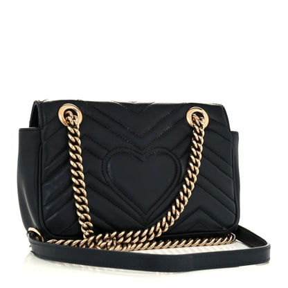 Gucci Calfskin Matelasse Mini GG Marmont Shoulder Bag Black 3 of 20