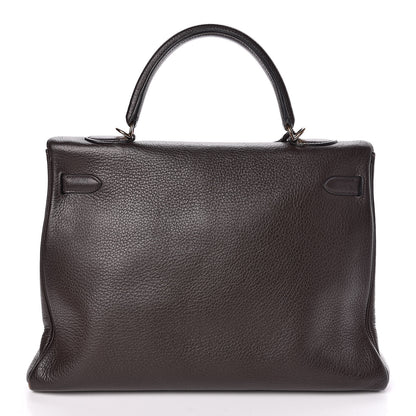 Hermes Taurillon Clemence Kelly Retourne 35 Chocolate 4 of 38