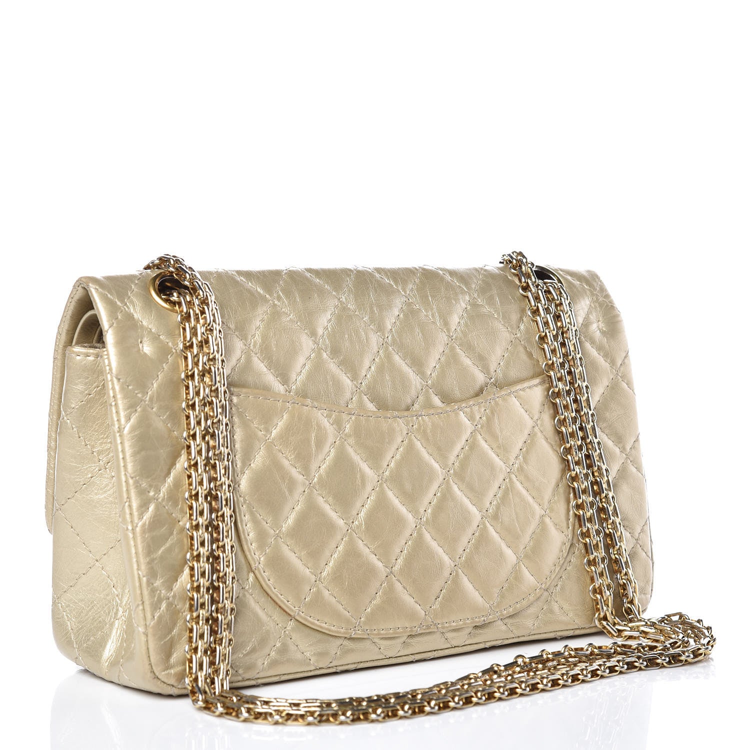 Chanel Metallic Aged Calfskin Quilted 2.55 Reissue 225 Flap Gold 3 of 14