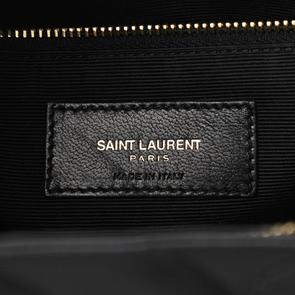 Saint Laurent Grain De Poudre Matelasse Chevron Monogram Shopping Bag Black 6 of 10