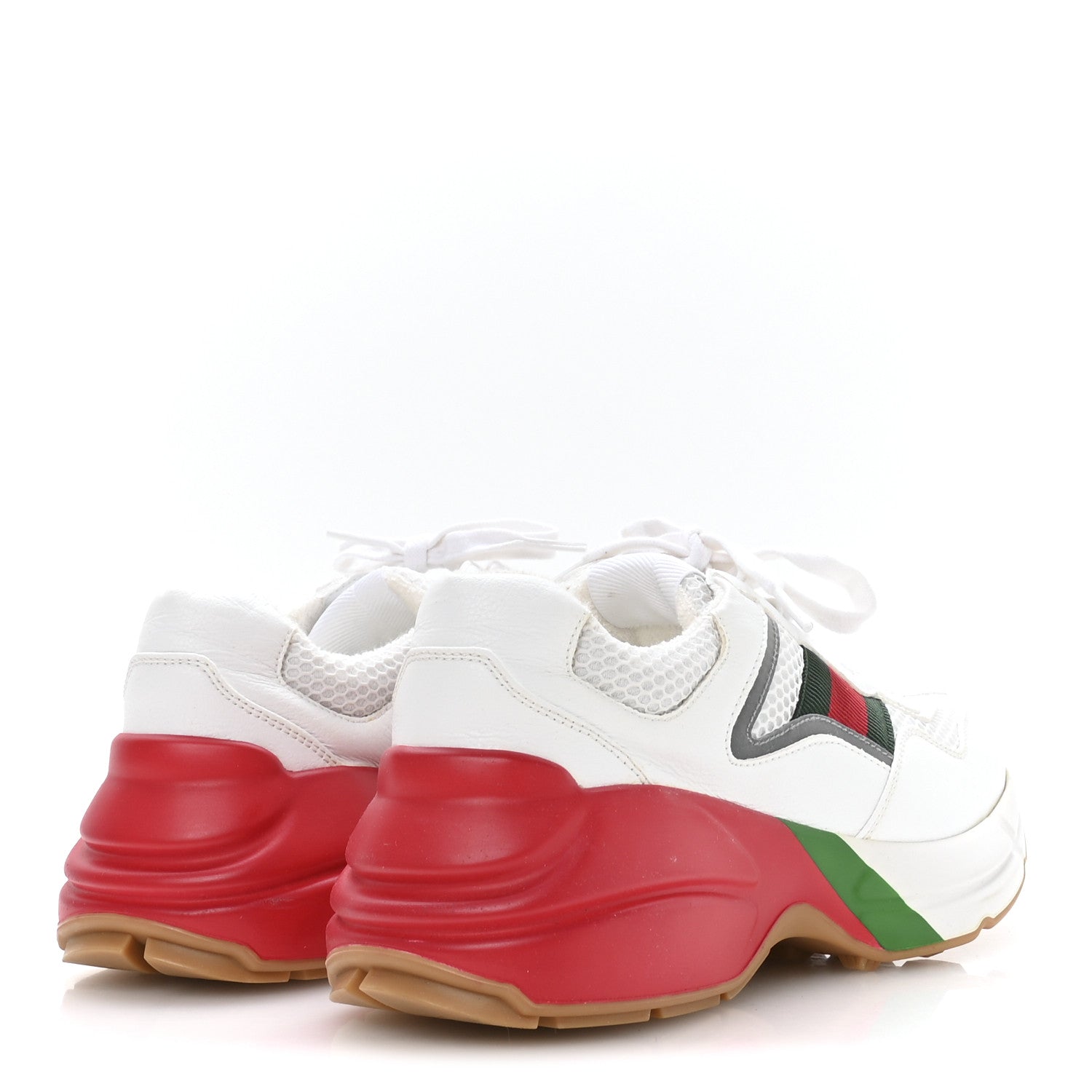 Gucci Lavaredo Eco Fabric Mesh Web Womens Rhyton Reflective Sneakers 36.5 Great White Water Rose Silver 5 of 8