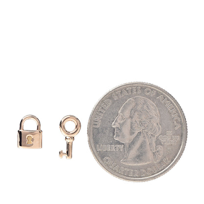 Tiffany 18K Rose Gold Mini Key and Lock Earrings 2 of 4