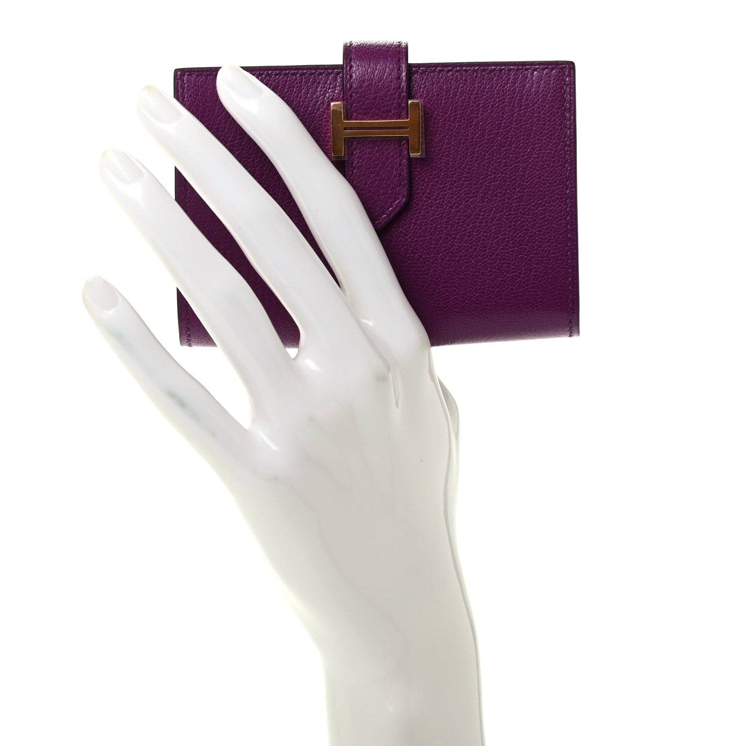 Hermes Chevre Mysore Mini Bearn Wallet Anemone 2 of 7