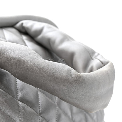 Chanel Metallic Lambskin Quilted Coco Cocoon Bowler Silver 12 of 14