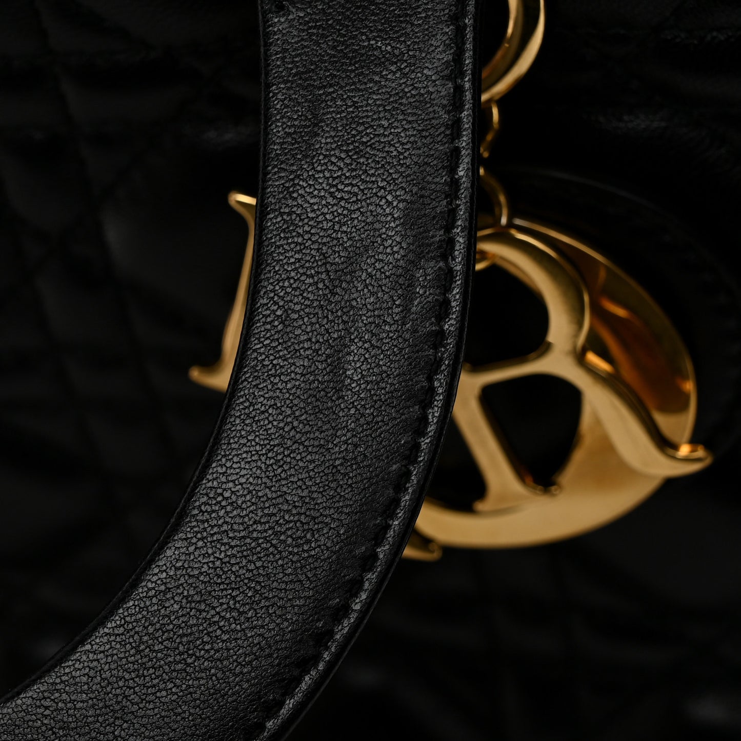 Lambskin Cannage Large Lady Dior Black