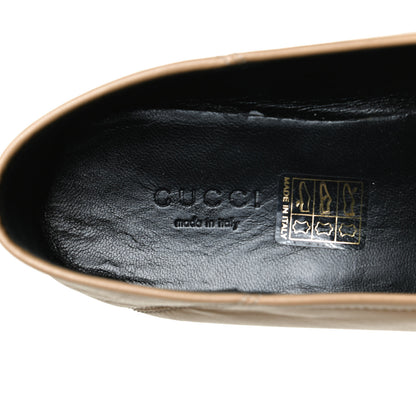 Gucci Lambskin Womens Brixton Horsebit Loafers 37.5 Wheat 10 of 13