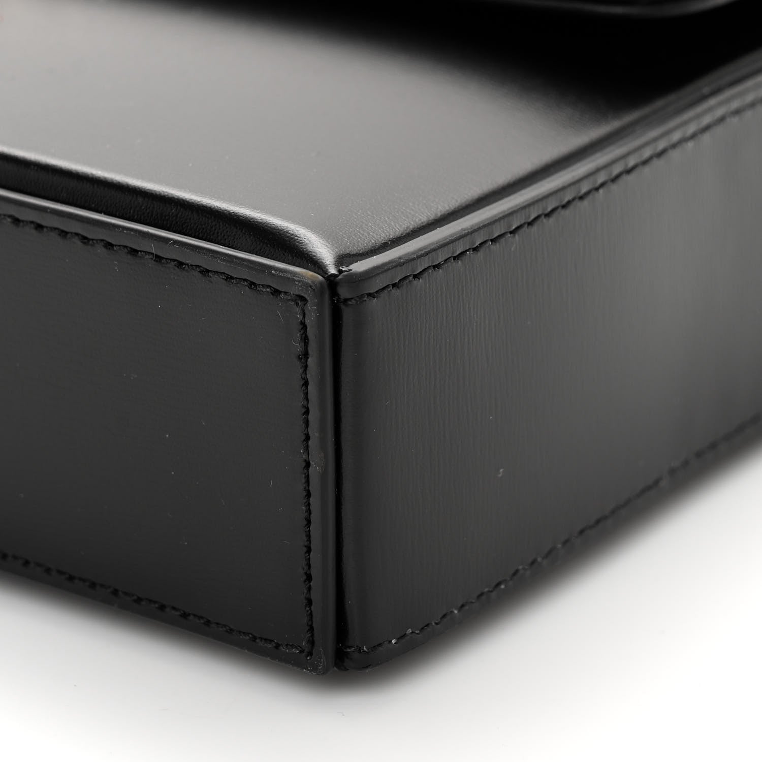 Celine Shiny Calfskin Triomphe Chain Box Bag Black 9 of 9