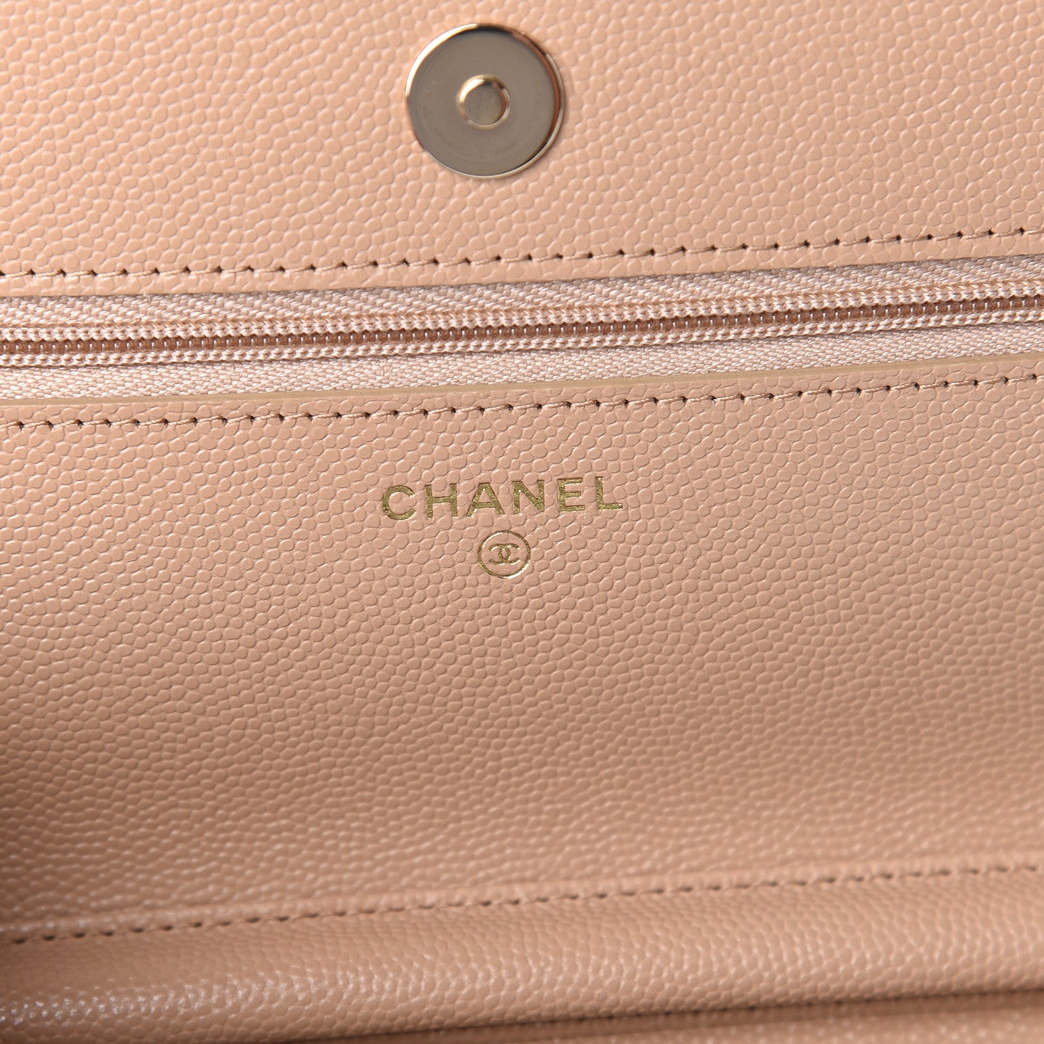 Chanel Caviar Quilted Wallet On Chain WOC Beige 8 of 12