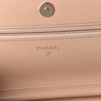 Chanel Caviar Quilted Wallet On Chain WOC Beige 8 of 12