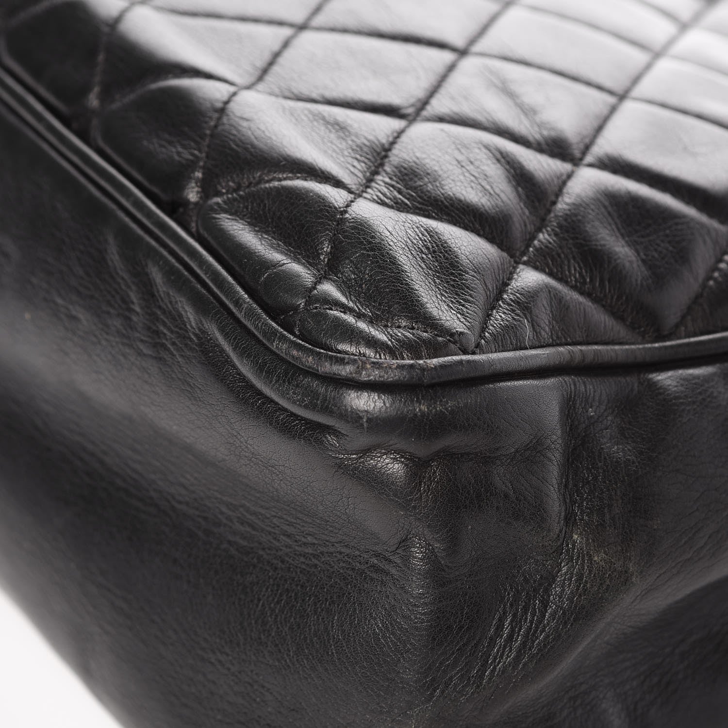 Chanel Lambskin Quilted Shopper Tote Black 11 of 16