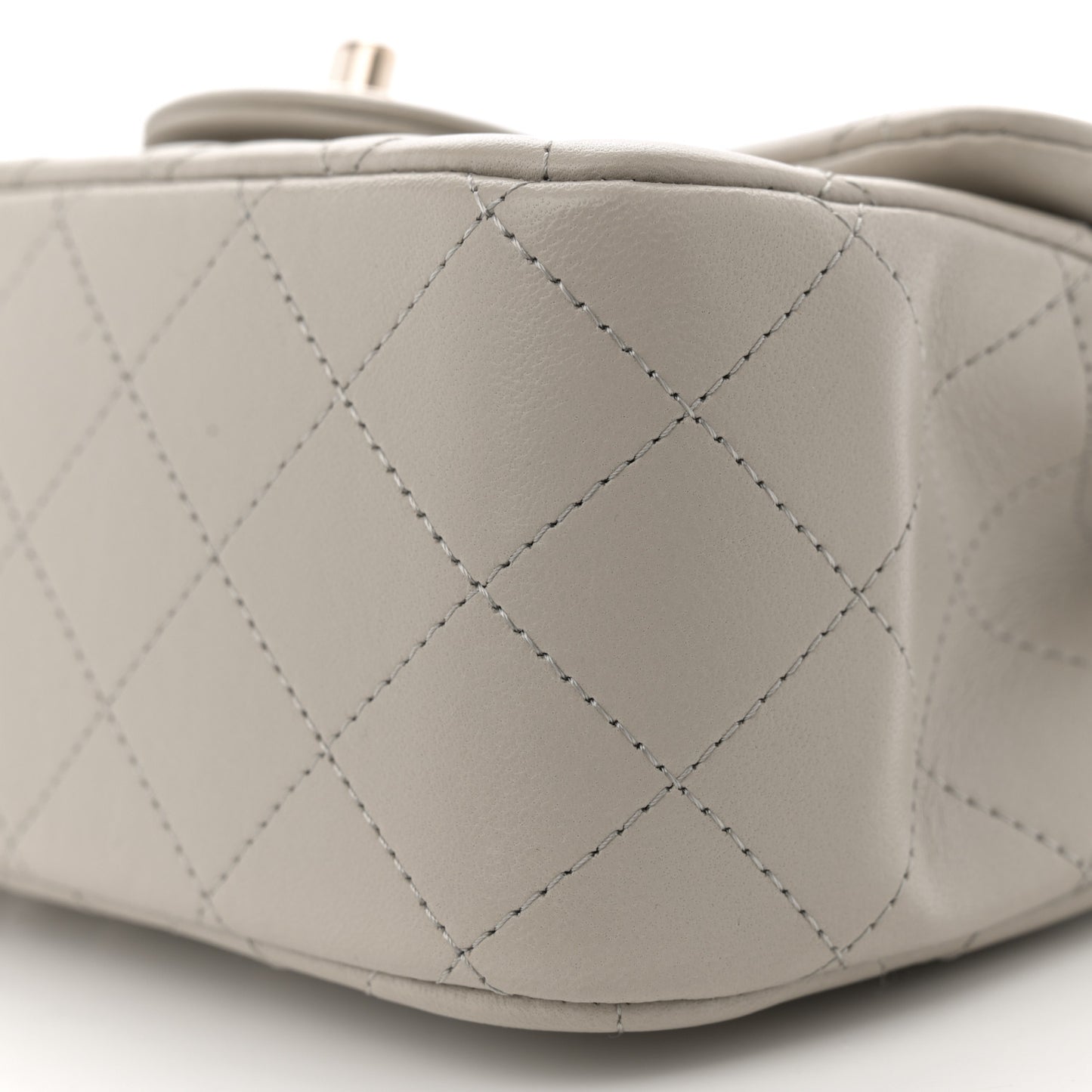 Lambskin Quilted Mini Square Flap Grey