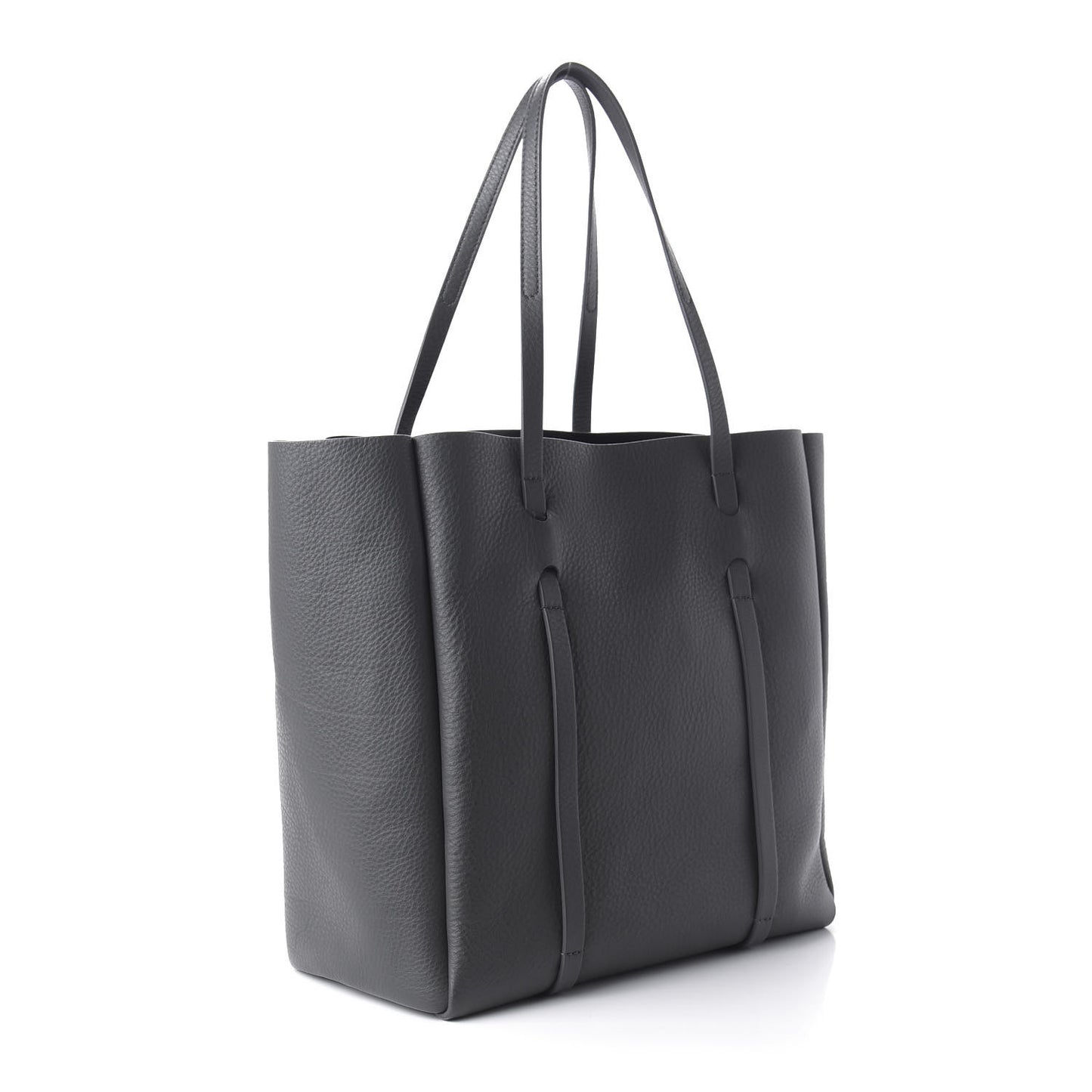 Veau Baltimore Double Sided Small Everyday Tote Gris Fossile Black