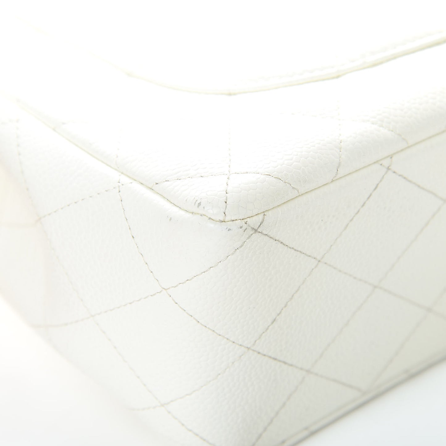 Caviar Quilted Jumbo Single Flap White