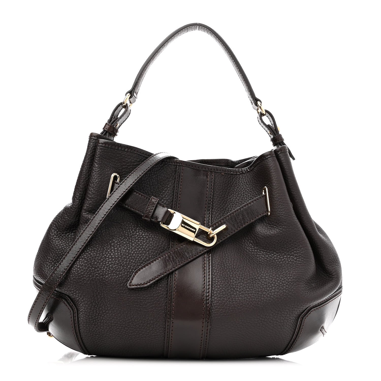 Burberry Grainy Calfskin Willenmore Hobo Dark Chocolate 1 of 11