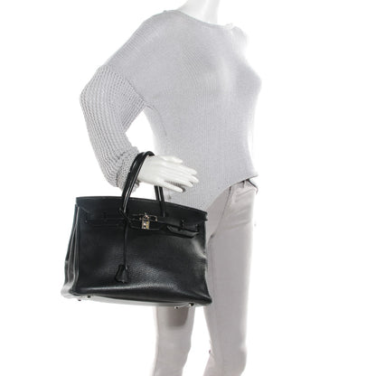 Hermes Taurillon Clemence Birkin 35 Black 2 of 24