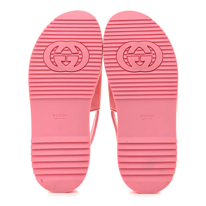 Gucci GG Supreme Monogram Granada Kid Angelina Platform 35mm Slingback Sandals 40.5 Cotton Candy Dark Cotton Candy Wild Rose 6 of 12