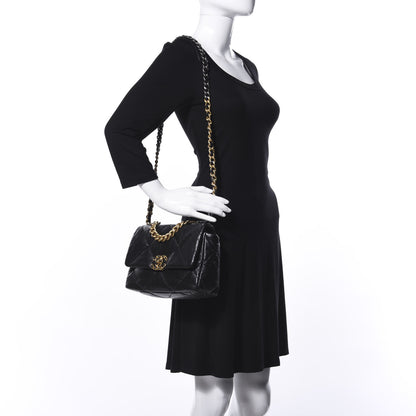 Chanel Lambskin Quilted Medium 19 Flap Black 2 of 9