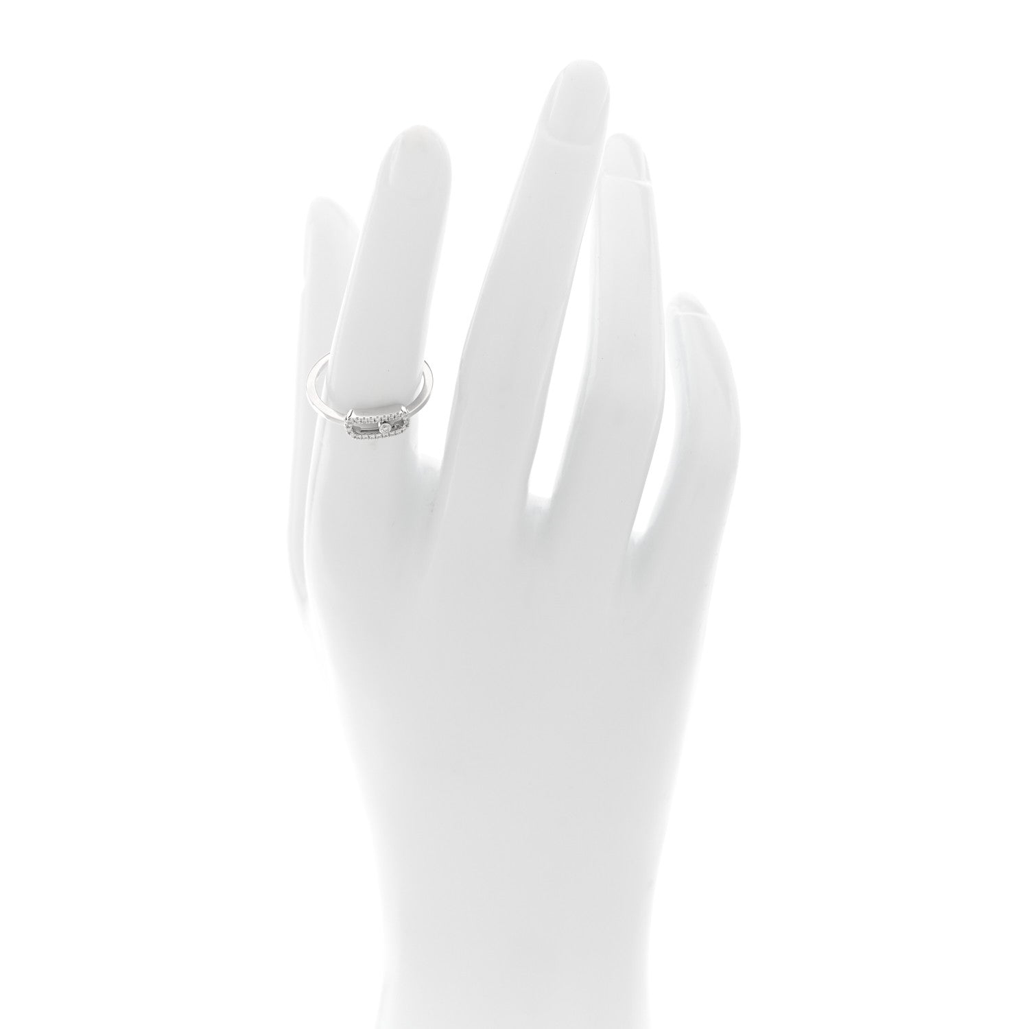 Messika 18K White Gold Diamond Move Uno Pave Ring 53 6.5 2 of 4