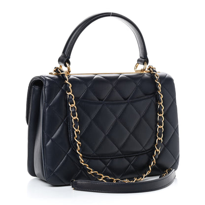 Chanel Lambskin Quilted Small Trendy CC Flap Dual Handle Bag Navy 3 of 9