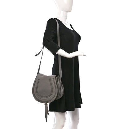 Chloe Calfskin Medium Marcie Round Crossbody Bag Cashmere Grey 2 of 11