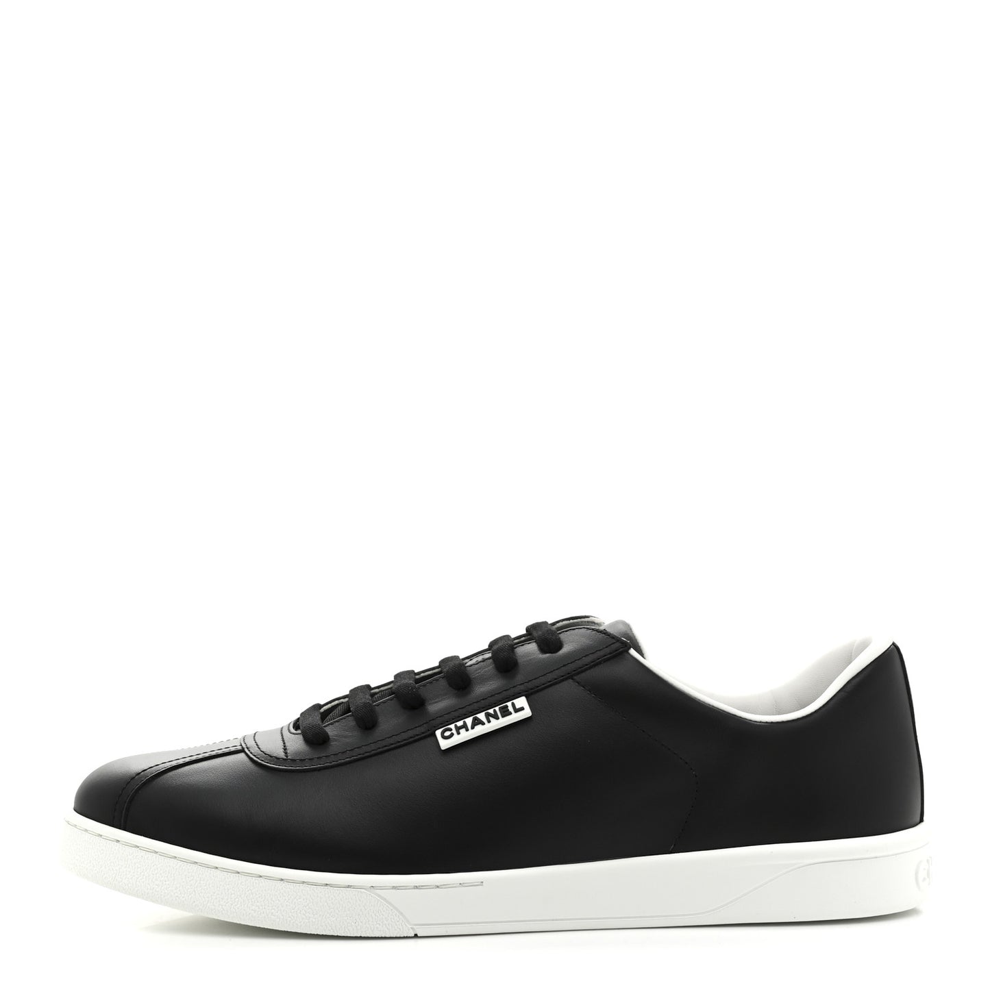 Calfskin CC Mens Uniform Sneakers 46 Black