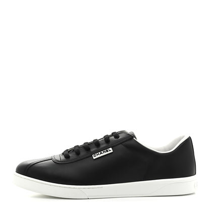 Chanel Calfskin CC Mens Uniform Sneakers 46 Black 1 of 10