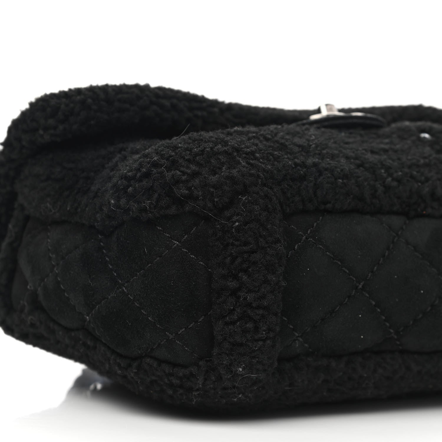 Chanel Shearling Lambskin Pearl Flap Black 8 of 13