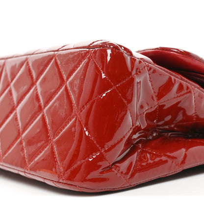 Chanel Patent Quilted Jumbo Double Flap Red 10 of 10