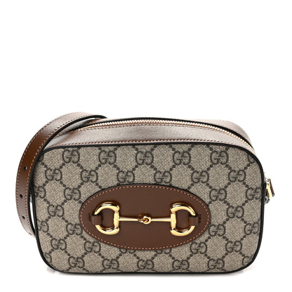 Gucci GG Supreme Monogram Mini Horsebit 1955 Camera Shoulder Bag Beige Brown Sugar 1 of 8