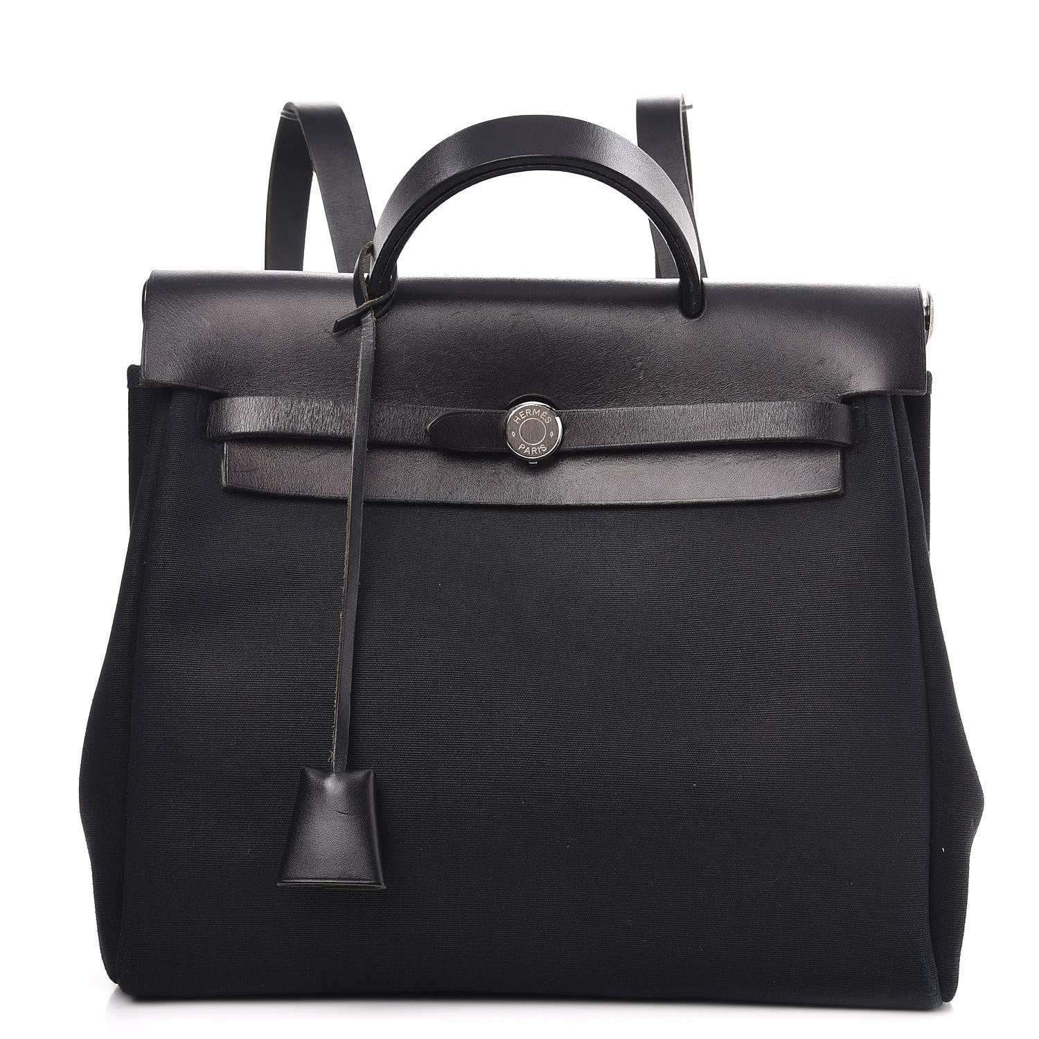 Hermes Toile Vache Calfskin Herbag 30 PM Backpack Black 1 of 13