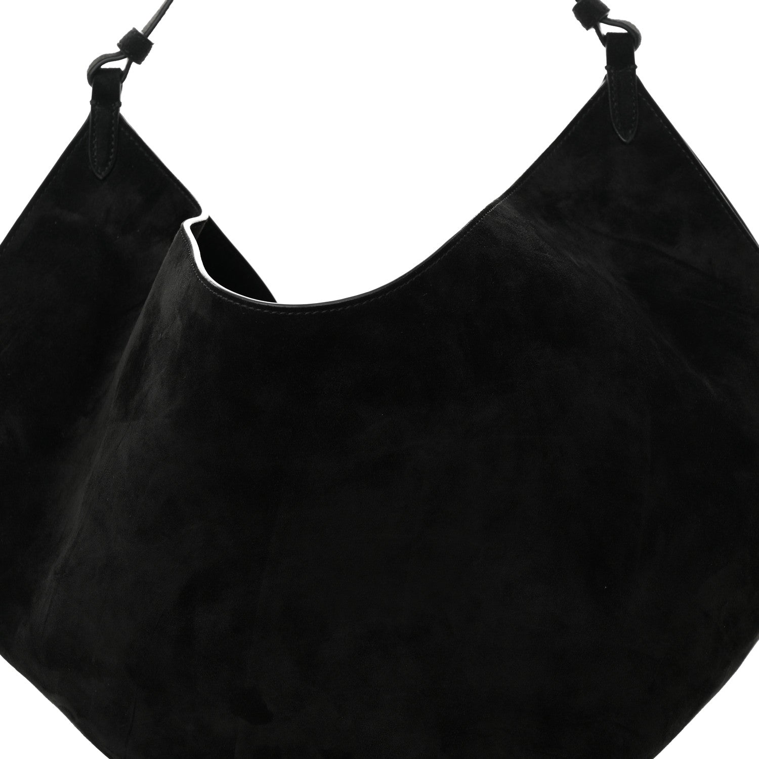 Khaite Suede Calfskin Medium Lotus Tote Black 7 of 9
