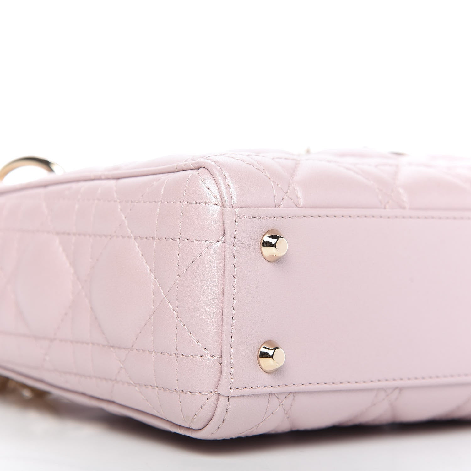 Christian Dior Metallic Lambskin Cannage Mini Lady Dior Lotus 6 of 10