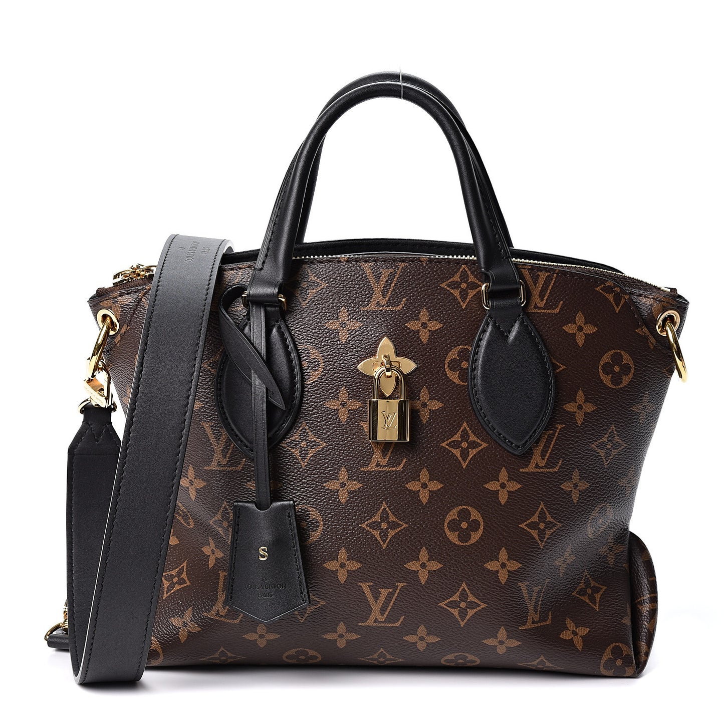 Monogram Flower Zipped Tote PM Black