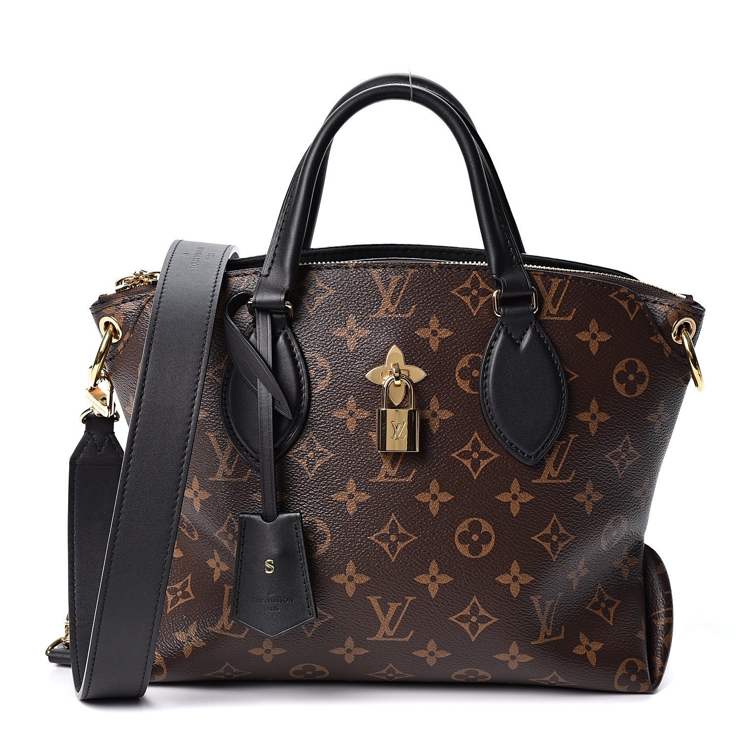 Louis Vuitton Monogram Flower Zipped Tote PM Black 1 of 11