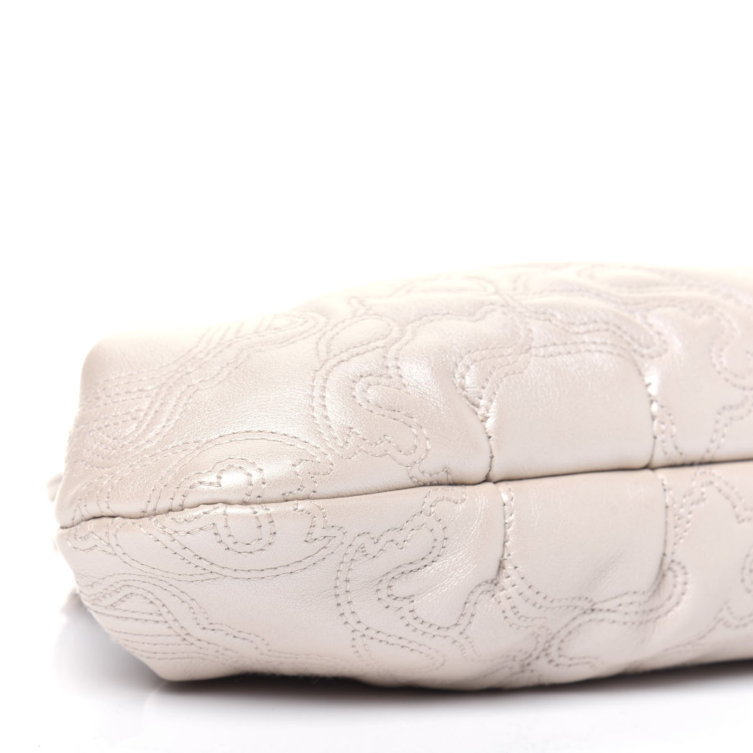 Versace Nappa Barocco Quilted Medusa Chain Clutch Bone 9 of 11