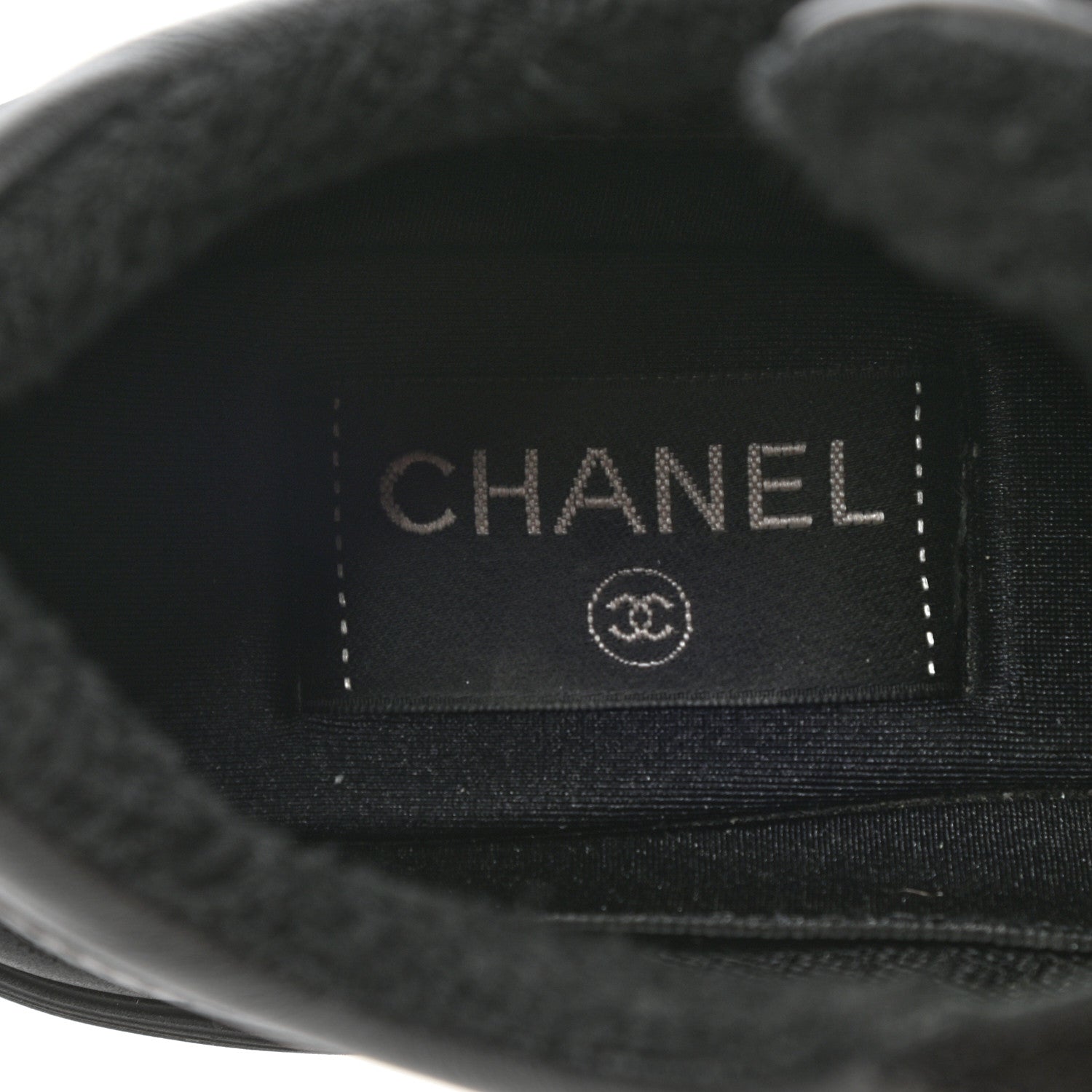 Chanel Calfskin Suede CC Sneakers 36.5 Black 6 of 7