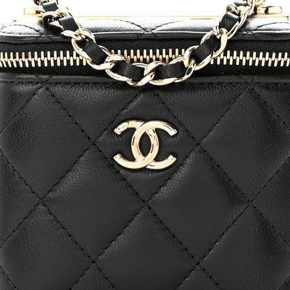 Chanel Lambskin Quilted Mini Vanity Case With Chain Black 8 of 10
