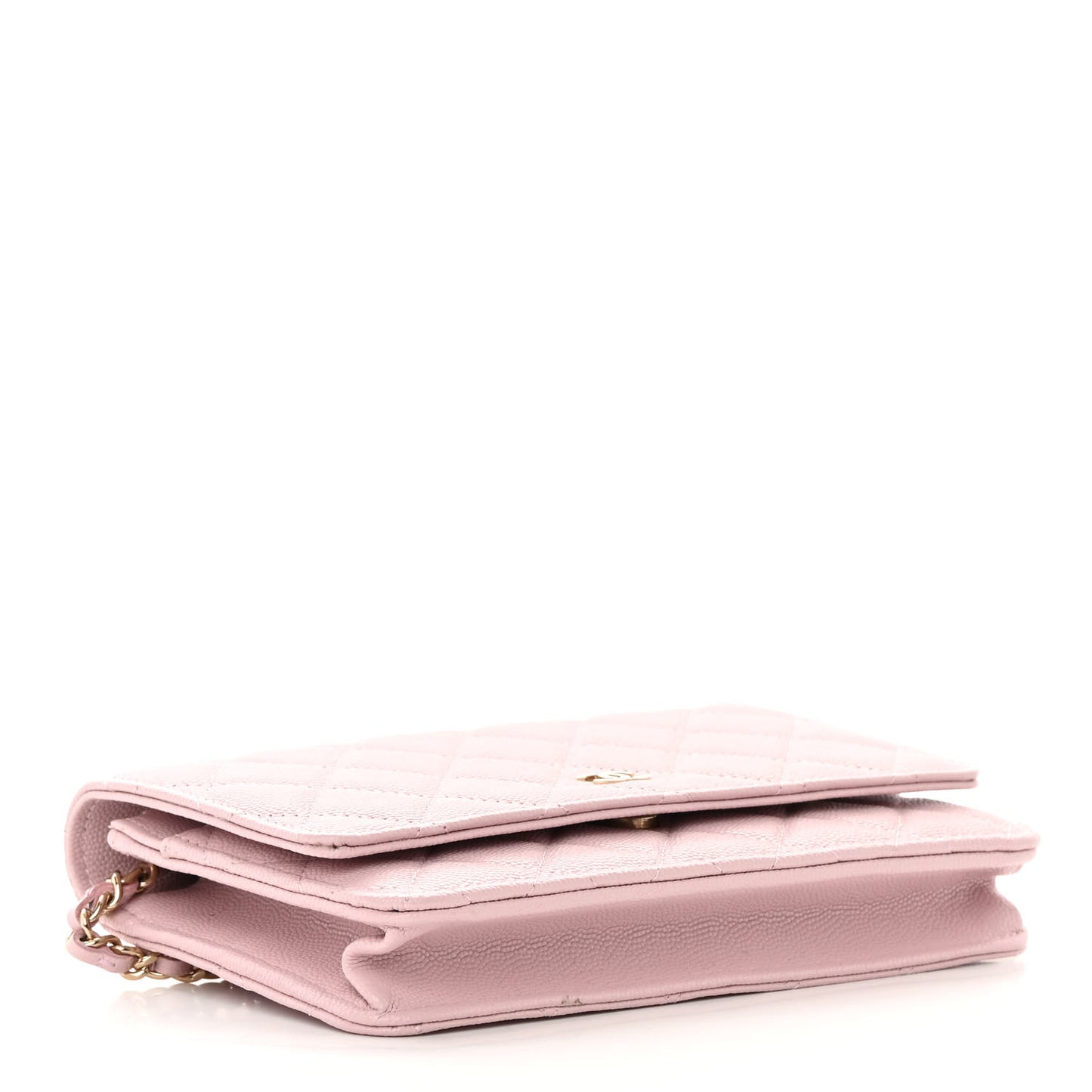 Caviar Quilted Wallet on Chain WOC Light Pink