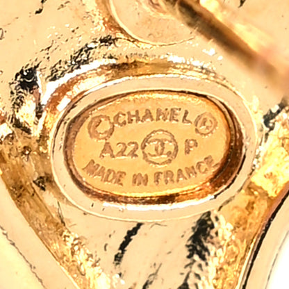 Chanel Metal CC Heart Earrings Gold Black 4 of 4