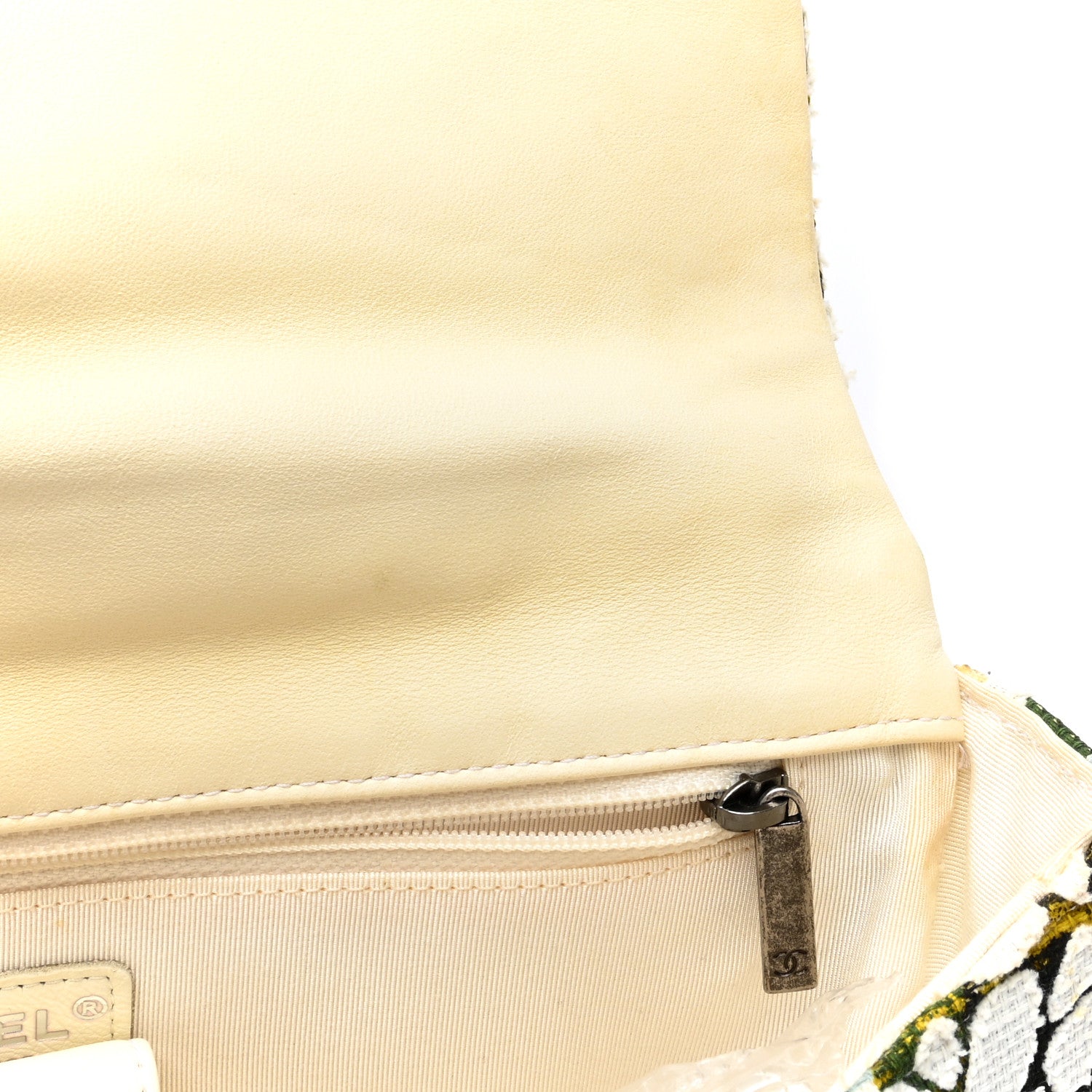 Chanel Tweed Quilted Floral Single Flap White 12 of 13