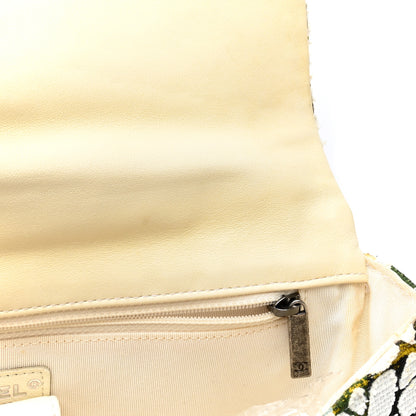 Chanel Tweed Quilted Floral Single Flap White 12 of 13